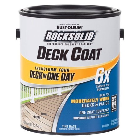 KRUD KUTTER Rust-Oleum RockSolid 6X Deck Coat Solid Tintable Tint Base Water-Based Acrylic Deck Resurfacer 3.63 300113